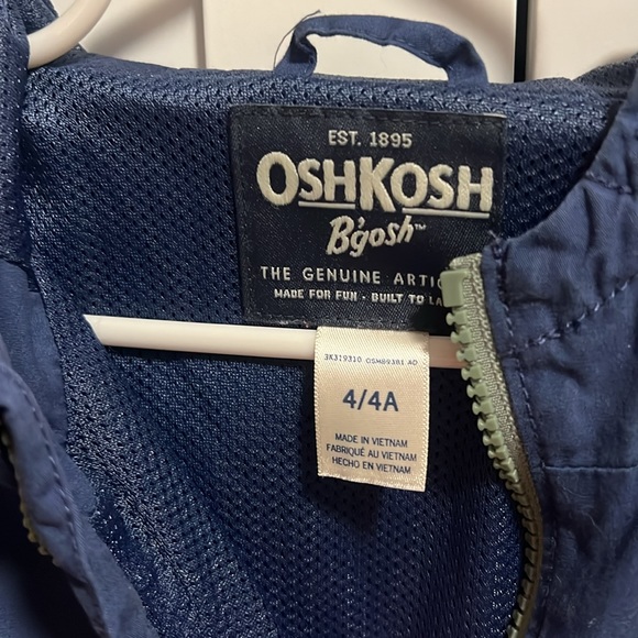 OshKosh B’gosh size 4/4A pullover jacket blue/light khaki, GUC - Picture 2 of 4